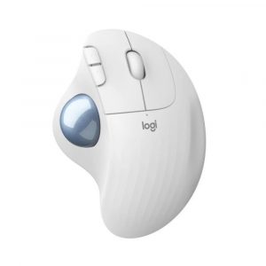 Ratón Trackball Inalámbrico Logitech ERGO M575/ Hasta 2000 DPI/ Blanco Crudo